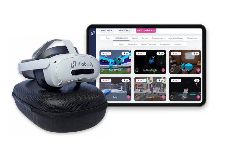 Casque réalité virtuelle tablette sans fil application rééducation réalité virtuelle